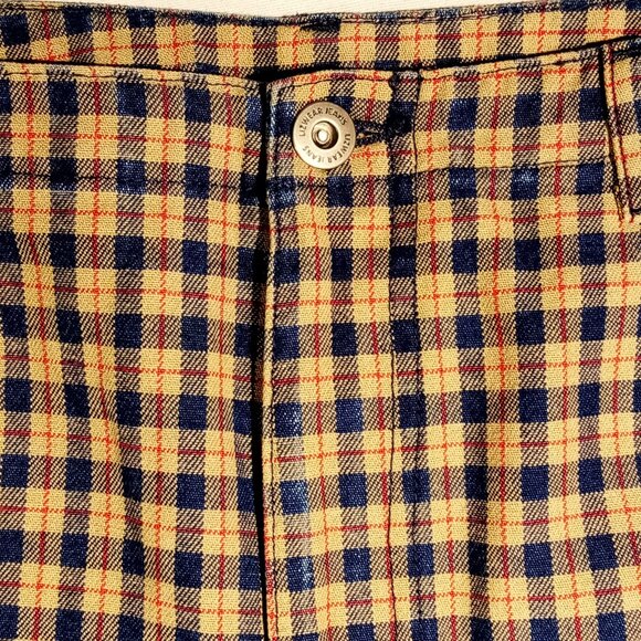 LIZ CLAIBORNE Pants sz 12P Tan/Navy Plaid Coastal Preppy 5 pocket style EUC - Picture 4 of 10
